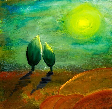 Painting for love and hope concept